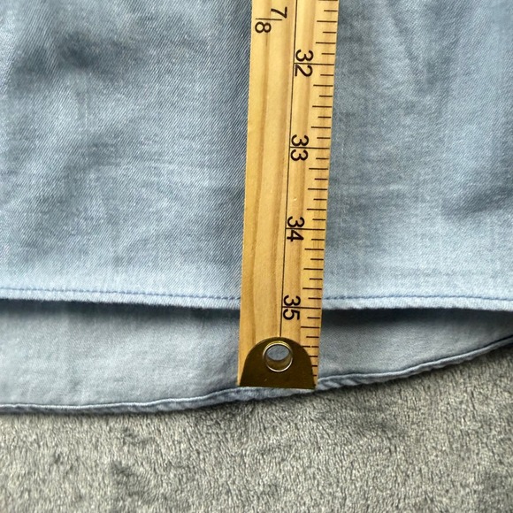 Love the Label Mini Dress Women S Light Blue NEW Cutout Puff Sleeve Cotton Boho - Picture 7 of 9